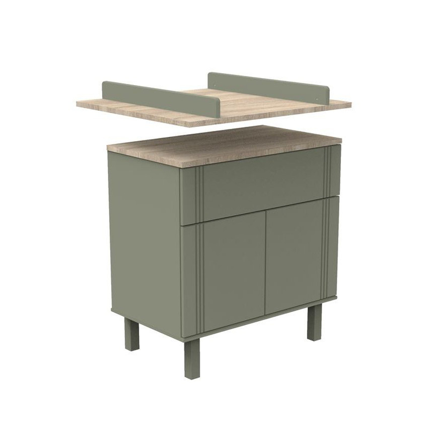 Commode 1 tiroir et 2 portes - Éléonore Kaki 