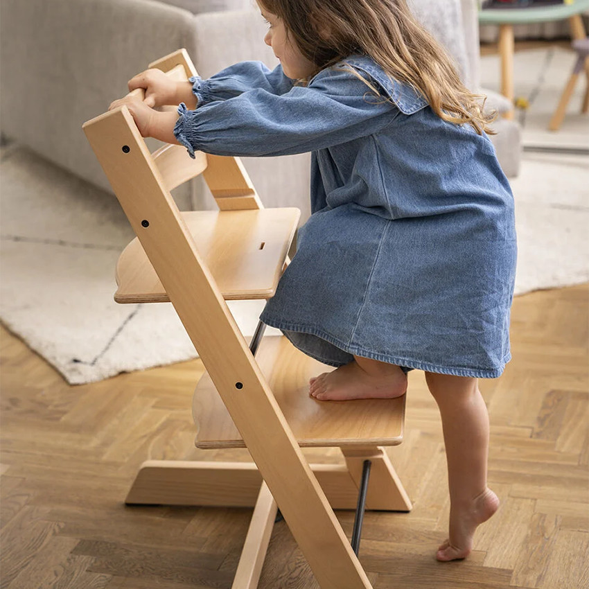 Pack chaise haute en hêtre Tripp Trapp naturel + Baby Set² naturel + plateau 
