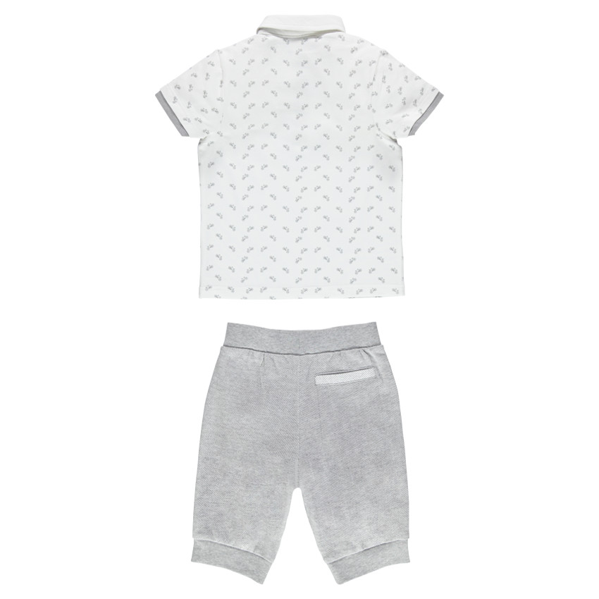 Ensemble de plage avec polo imprimé all-over et bermuda 