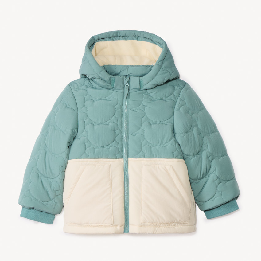 Doudoune doublée avec capuche amovible et patch brodé pour bébé garçon