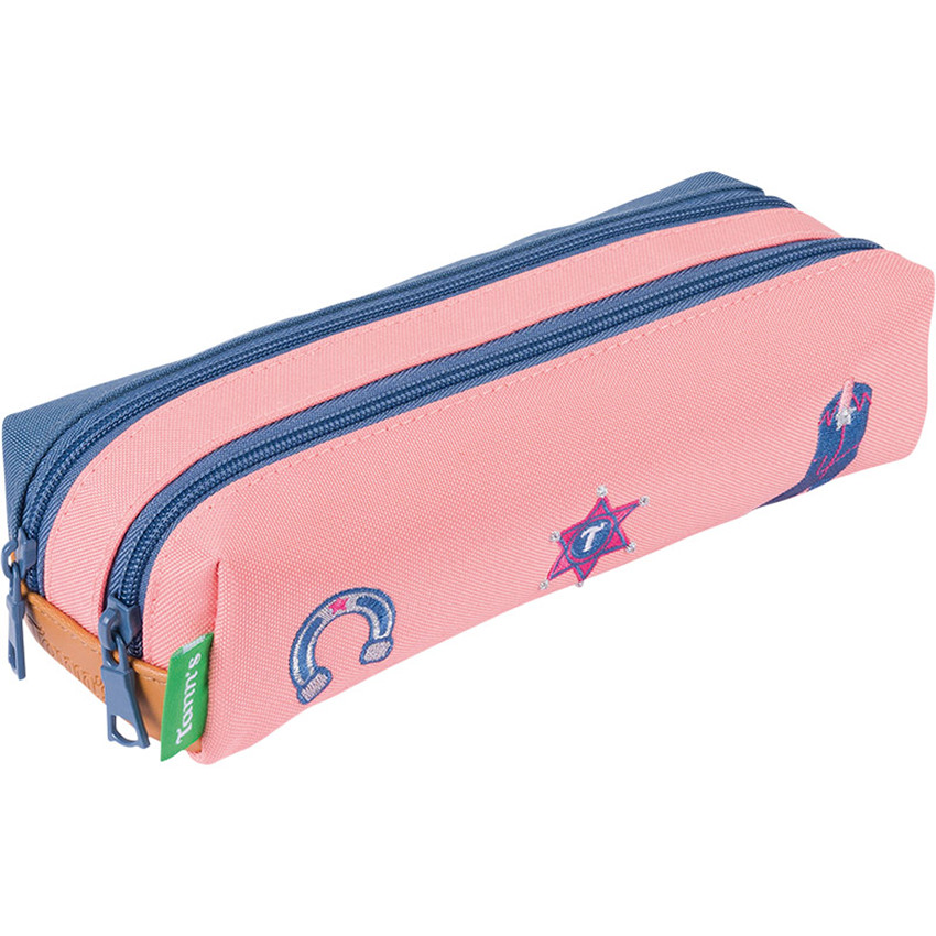 Trousse double "Les Fantaisies Jane" - Corail/Bleu 
