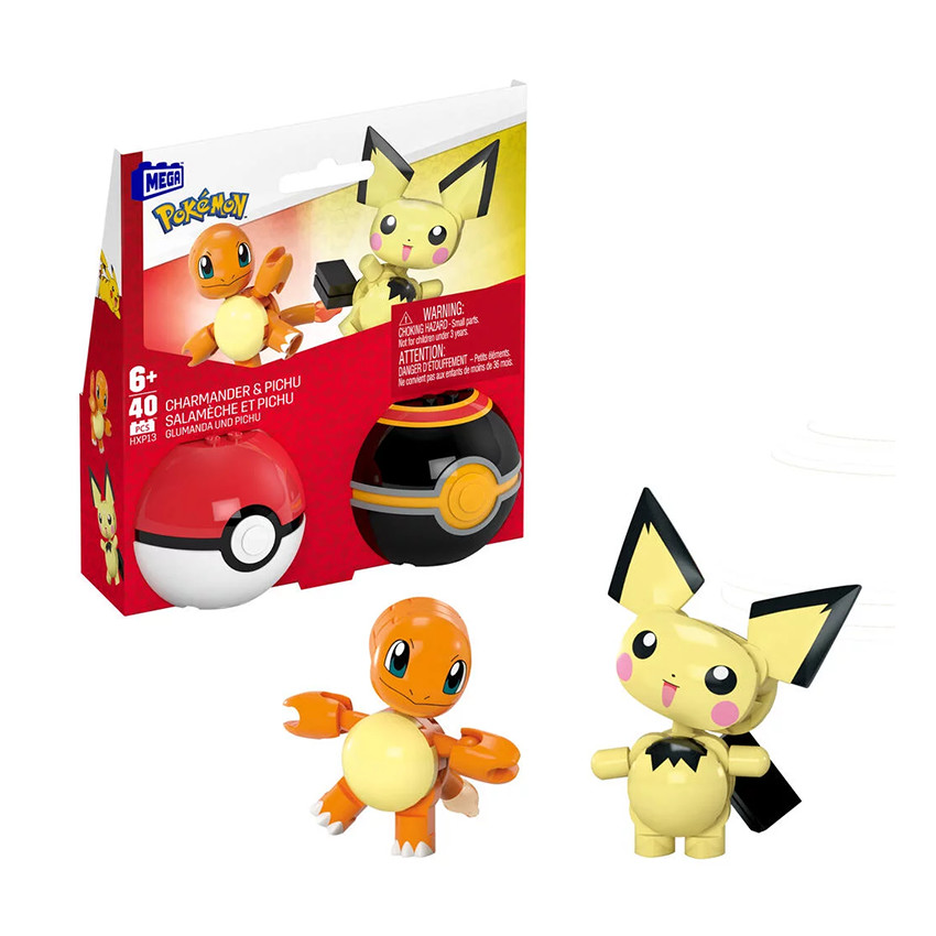 Coffret de 2 Poké Balls avec Pokémon à construire (coffret aléatoire) 