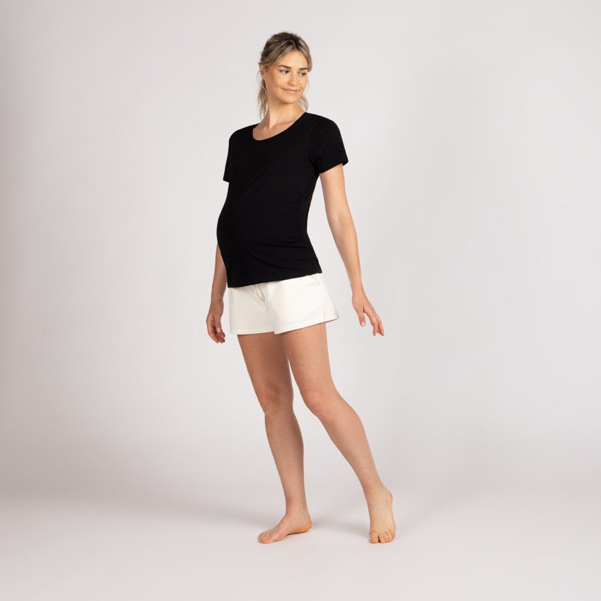 Short de grossesse avec bandeau haut en molleton uni 