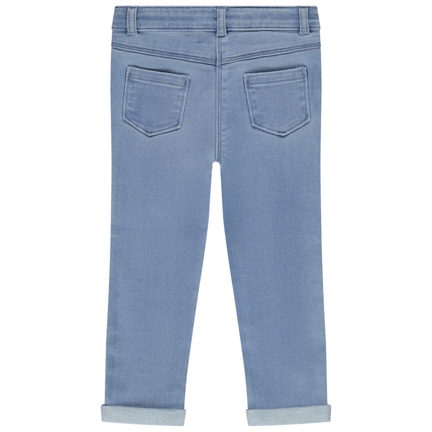 Jean slim brodé fleurs pour bébé fille 