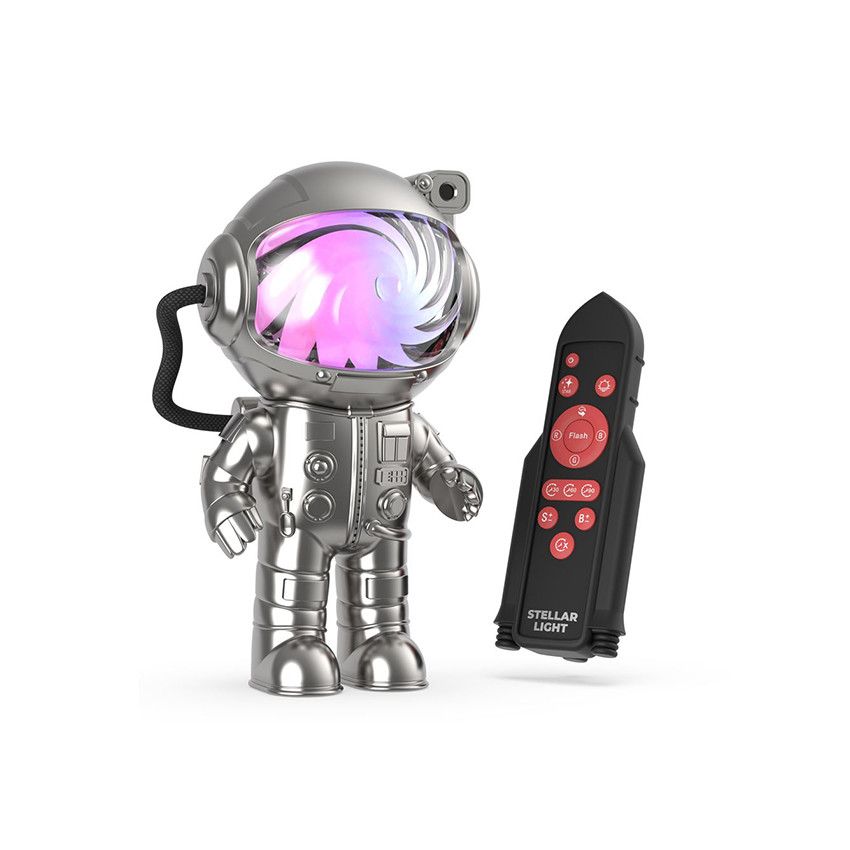 Veilleuse astronaute Stellar Light silver projecteur d’étoiles