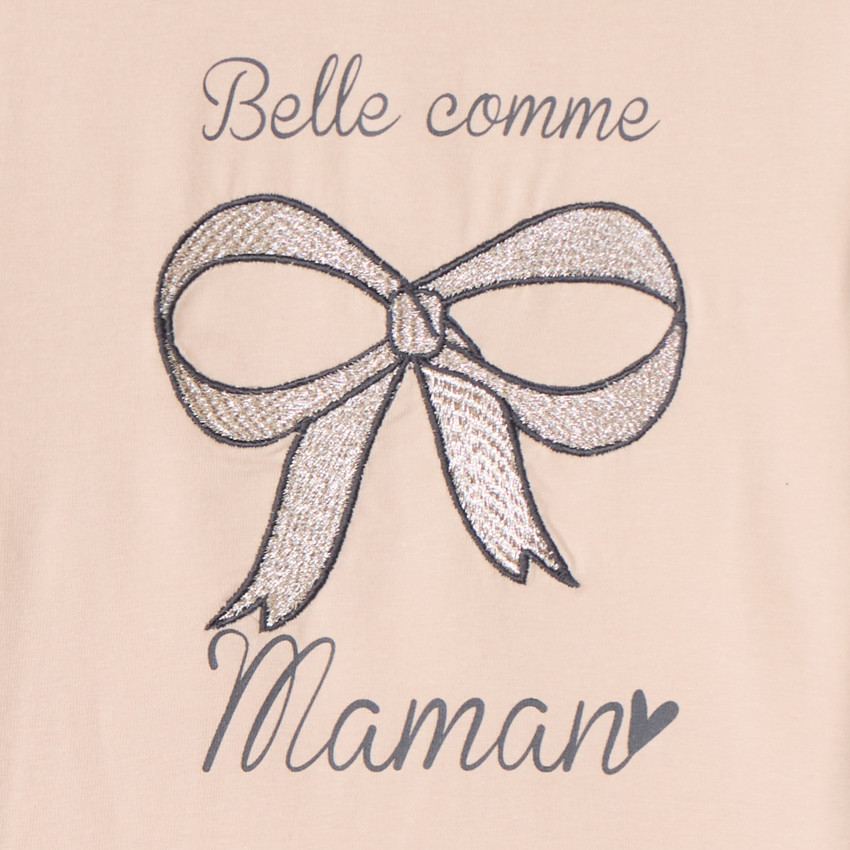T-shirt manches longues à broderie dorée pour bébé fille 