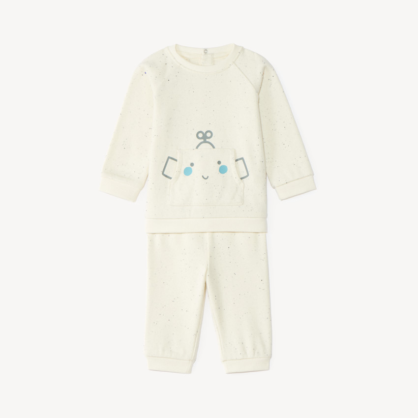 Ensemble de jogging bébé garçon avec poche kangourou ludique robot
