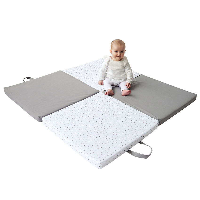 Tapis De Jeu Bébé Épaissi 110x110 Cm – Motricité, Antidérapant, Lavable | Pour Parc, Sol, Intérieur/Extérieur