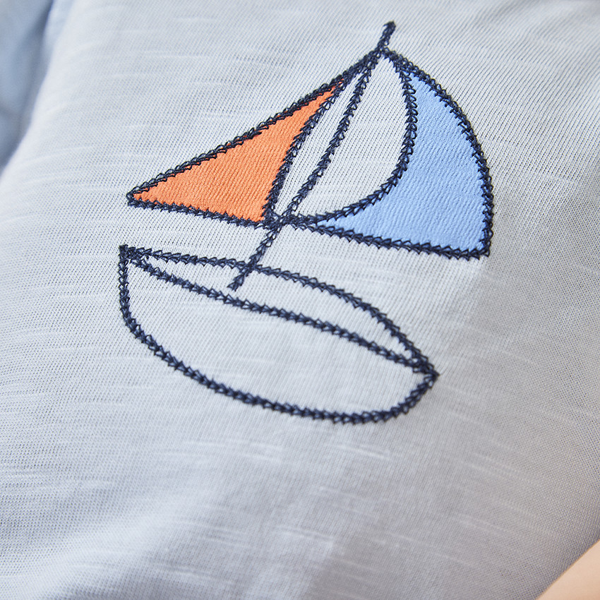 Ensemble 2 pièces motifs voilier pour bébé garçon 