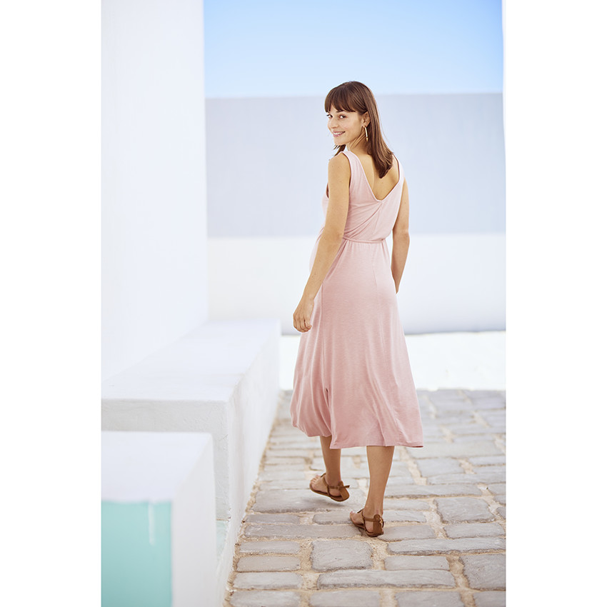 Robe longue à bretelles pour femme 