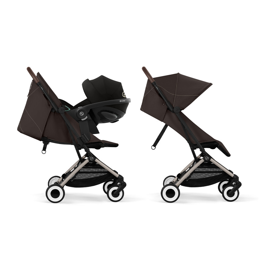 Poussette canne ultra-compacte Orfeo taupe/chocolate brown 