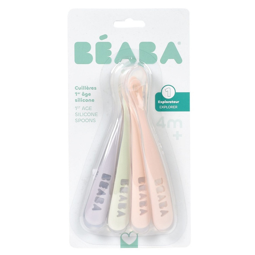 Set de 4 cuillères 1er âge en silicone - Wendy - Multicolore (Béaba) - Image 2