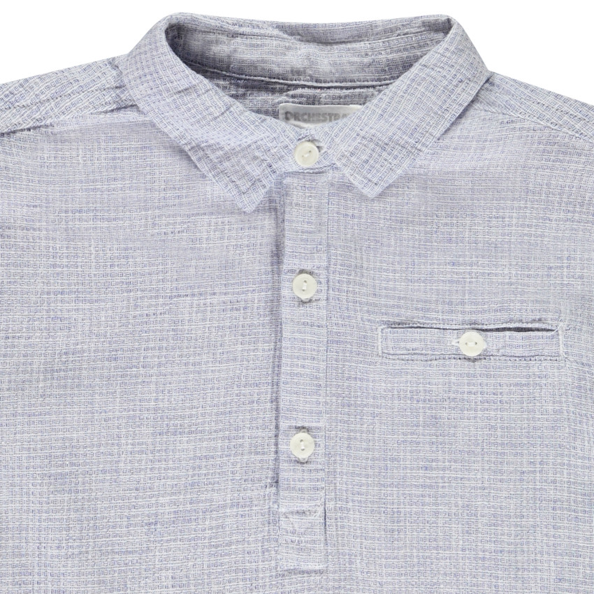 Chemise manches courtes en toile uni pour garçon  