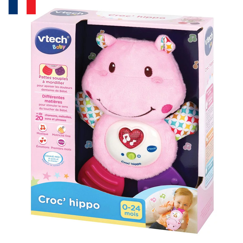 Peluche Croc'Hippo Rose 