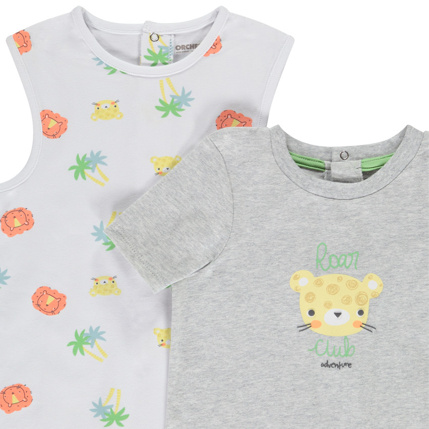 Lot de 4 combishorts fantaisie pour bébé garçon 