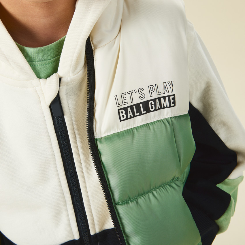 Doudoune sans manches matelassée et bicolore pour garçon 