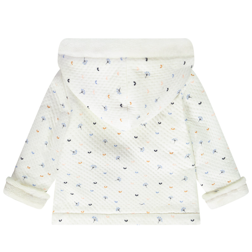 Veste à capuche en jersey matelassé imprimé fleuri pour bébé fille 