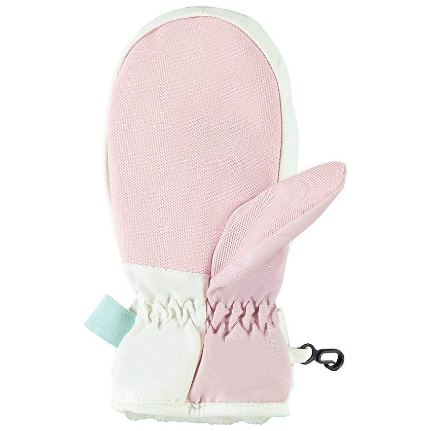 Paire de moufles bicolore doublé micropolaire pour fille  