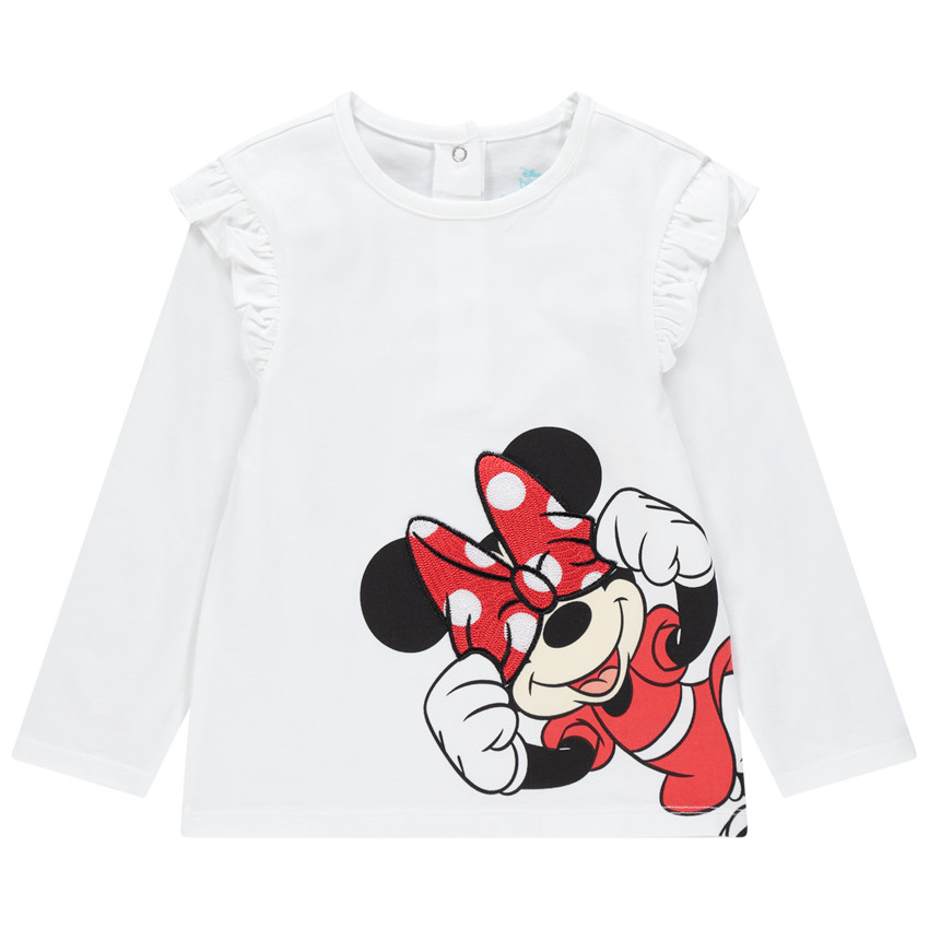 T-shirt manches longues en coton bio à motif Minnie Disney 