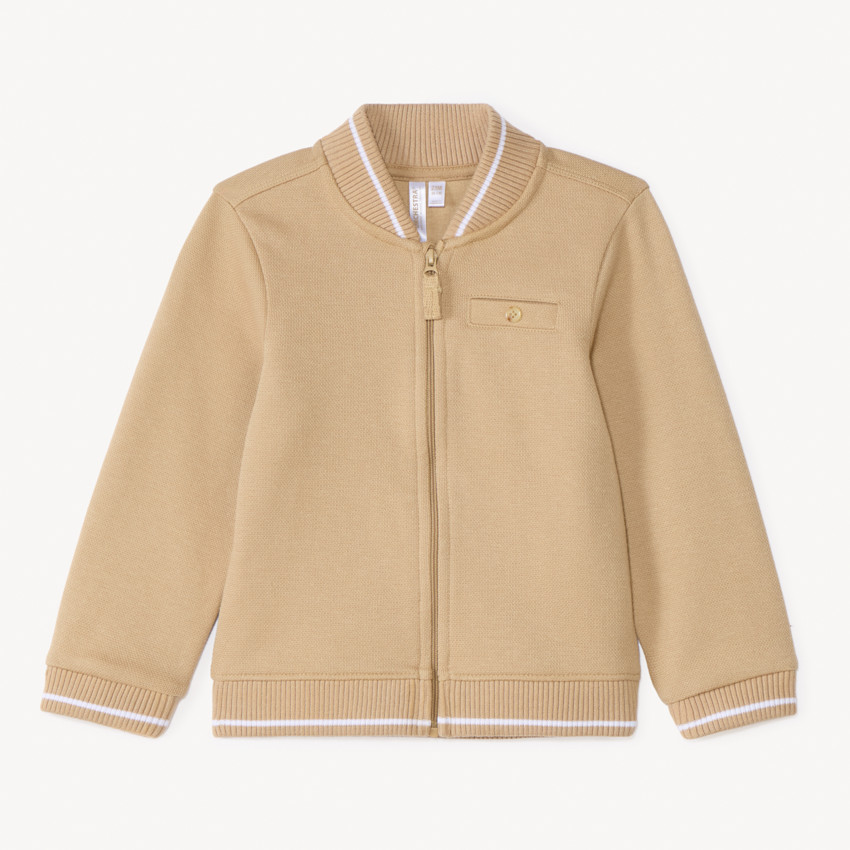 Gilet col teddy en piqué pour bébé garçon