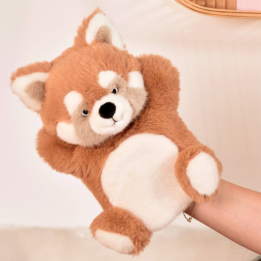 Doudou Marionnette Podcolle 24CM Panda Roux 