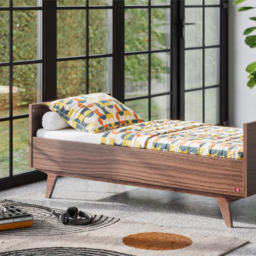 Lit bébé évolutif 70 x 140 cm Mid II noix 