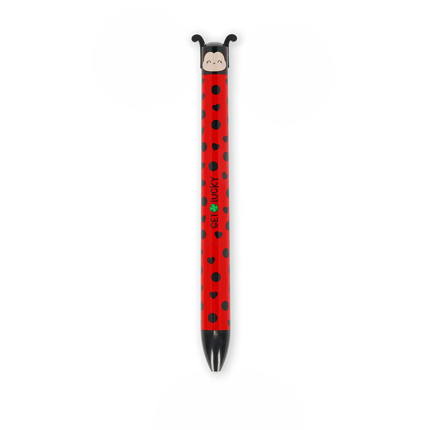 Stylo à bille 2 couleurs noir/rouge Click&Clack Coccinelle 