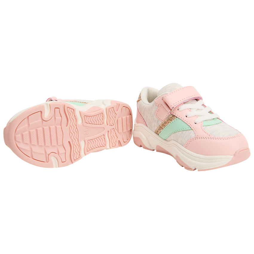 Chaussures de sport à lacets élastiques et velcro pour fille 