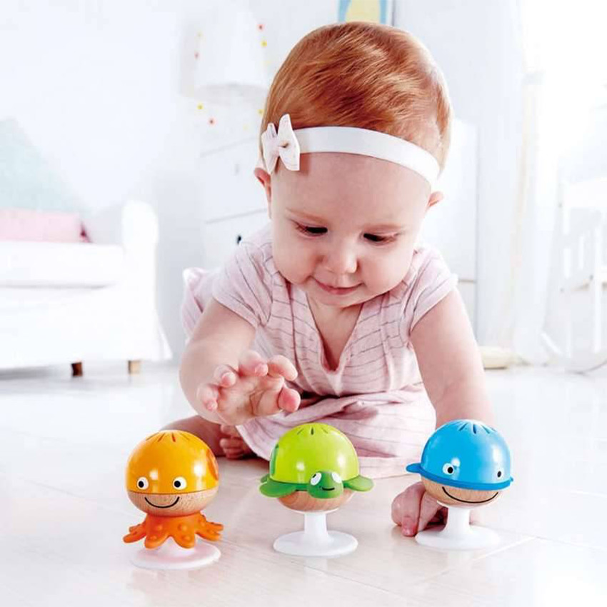 3 Hochets animaux marins avec ventouse 