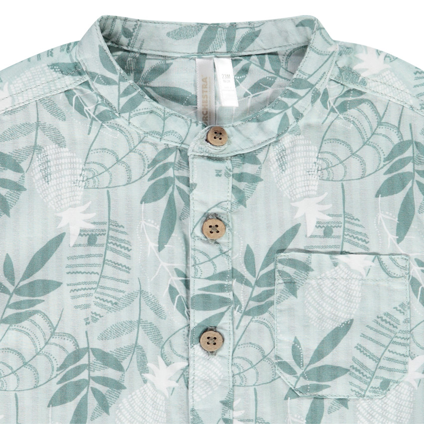 Chemise manches courtes imprimé feuillage pour bébé garçon 