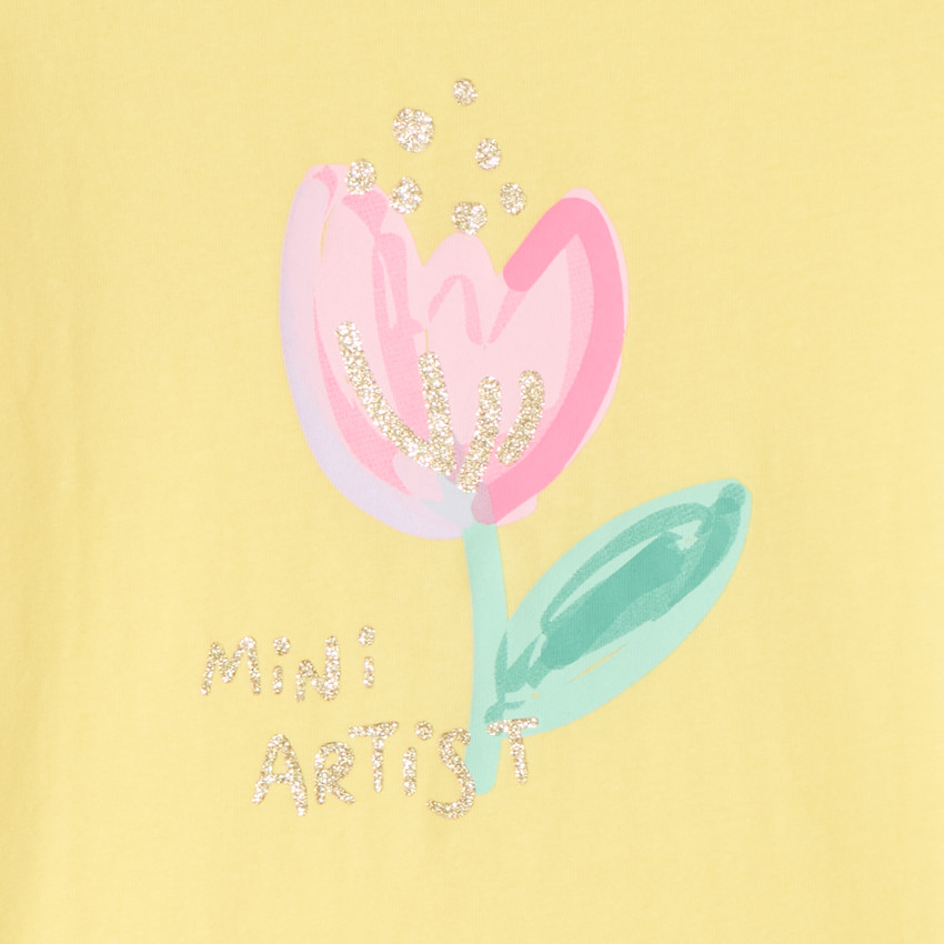T-shirt manches courtes print fantaisie pailletées pour fille 