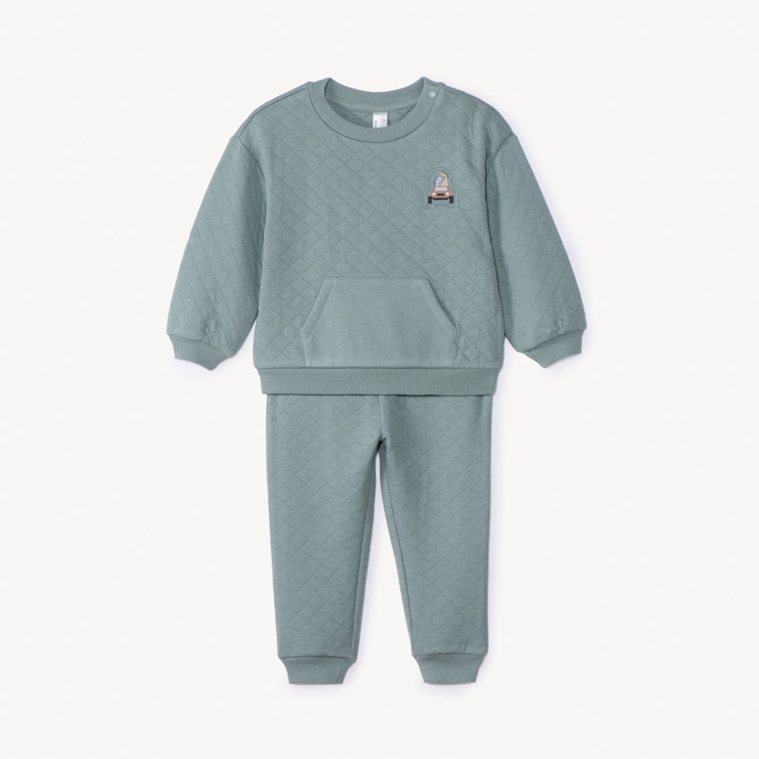 Ensemble jogging matelassé uni pour bébé garçon