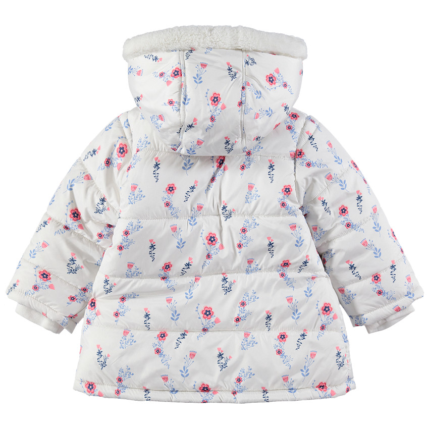 Doudoune matelassée à fleurs all-over doublée sherpa  