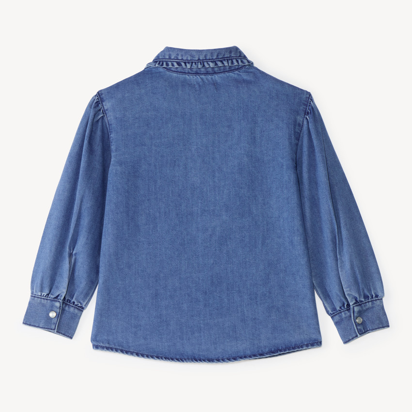 Chemise fille manches longues en denim 