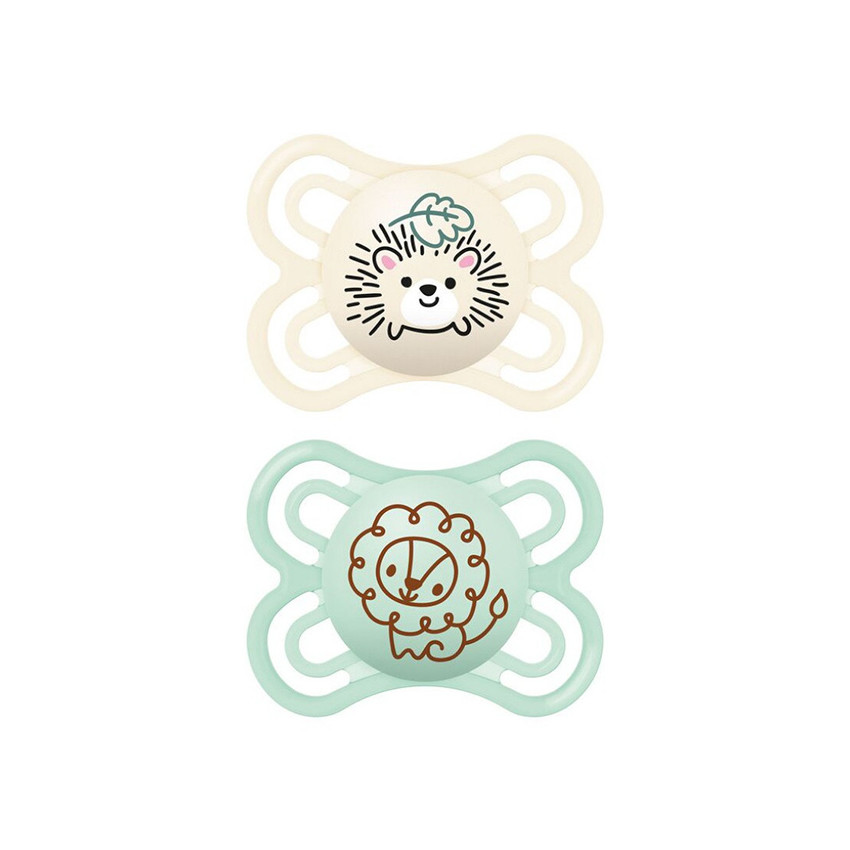 Lot de 2 sucettes silicone Perfect 2-6M animaux (modèle aléatoire) 