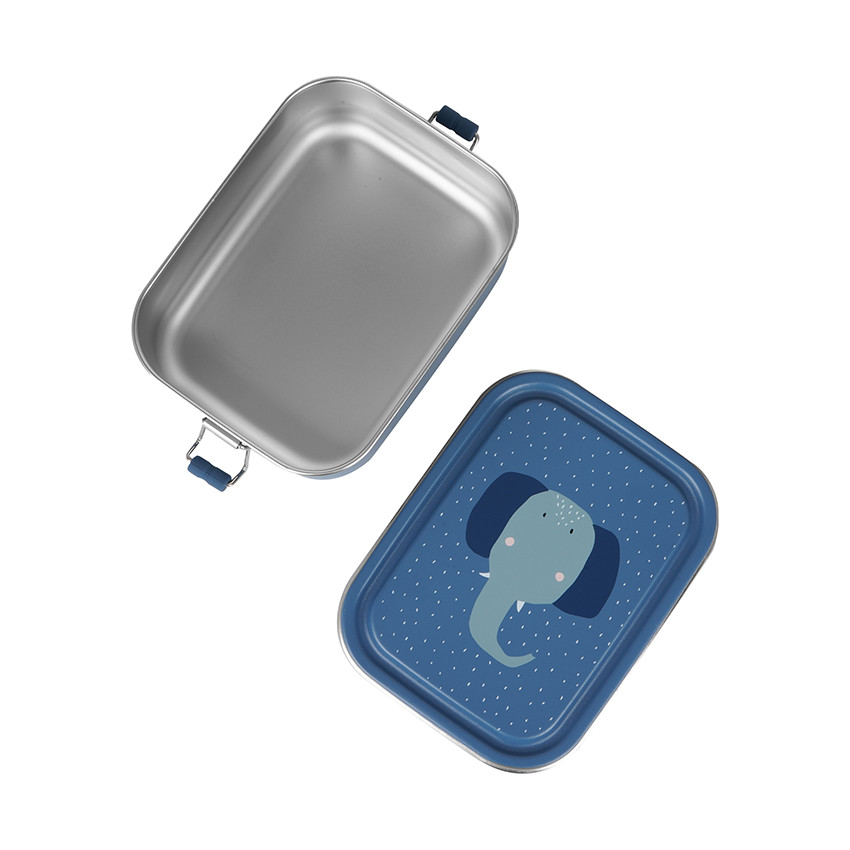 Petite lunchbox en inox Mrs. Elephant bleu 