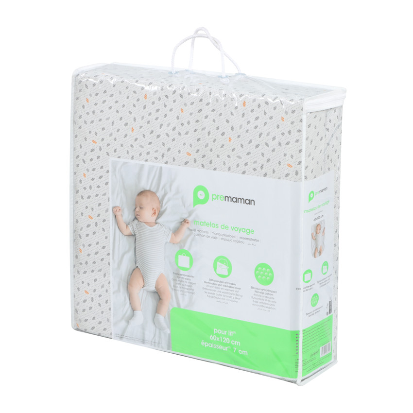 Matelas de voyage pliable 60 x 120 cm imprimé 