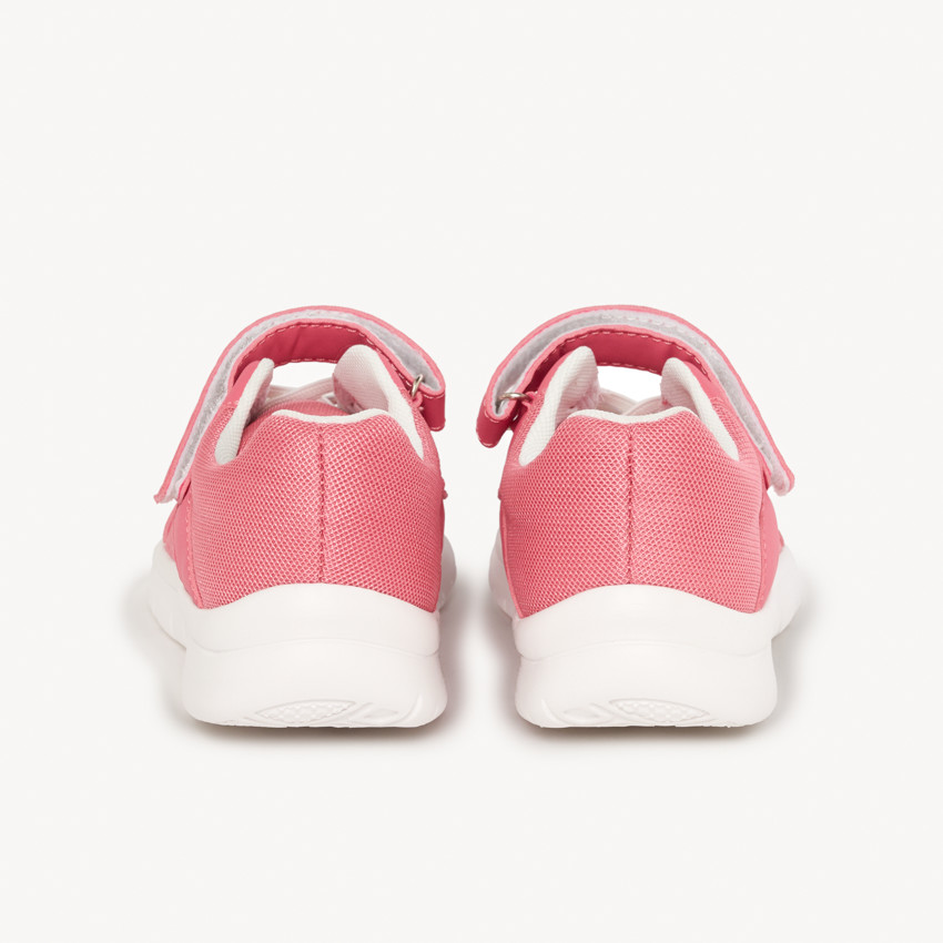 Baskets basses à lacets et velcros uni pour fille  