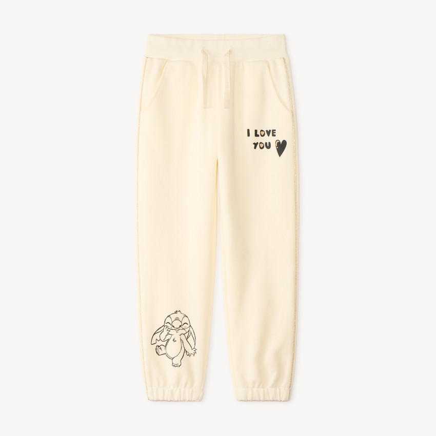 Pantalon de jogging fille en molleton print Stitch Disney