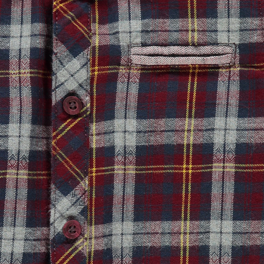Chemise manches longues à carreaux "clan" avec poche et détails en oxford 