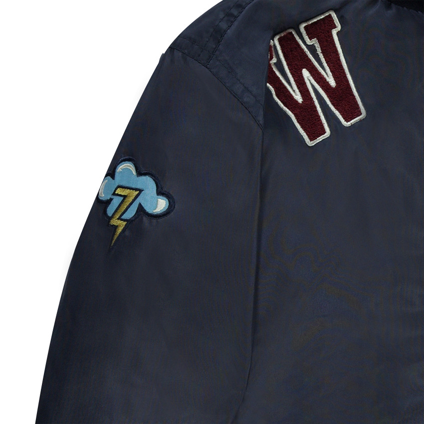 Junior - Blouson style bombers à capuche amovibles et badges 