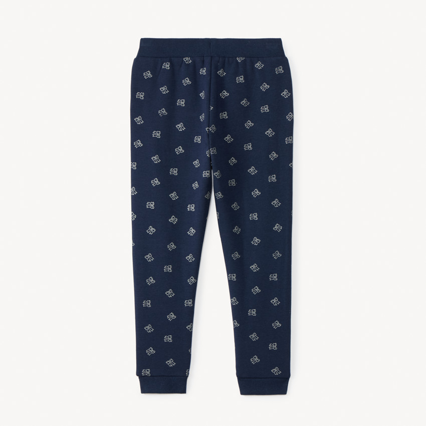 Jogging molleton imprimé nœuds et doublé pour fille 