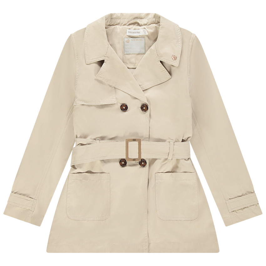 Trench uni doublé jersey à ceinture ajustable 