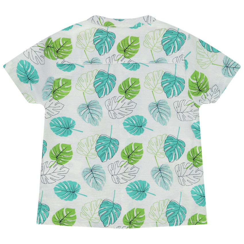 Chemises manches courtes imprimé feuillage pour bébé garçon 