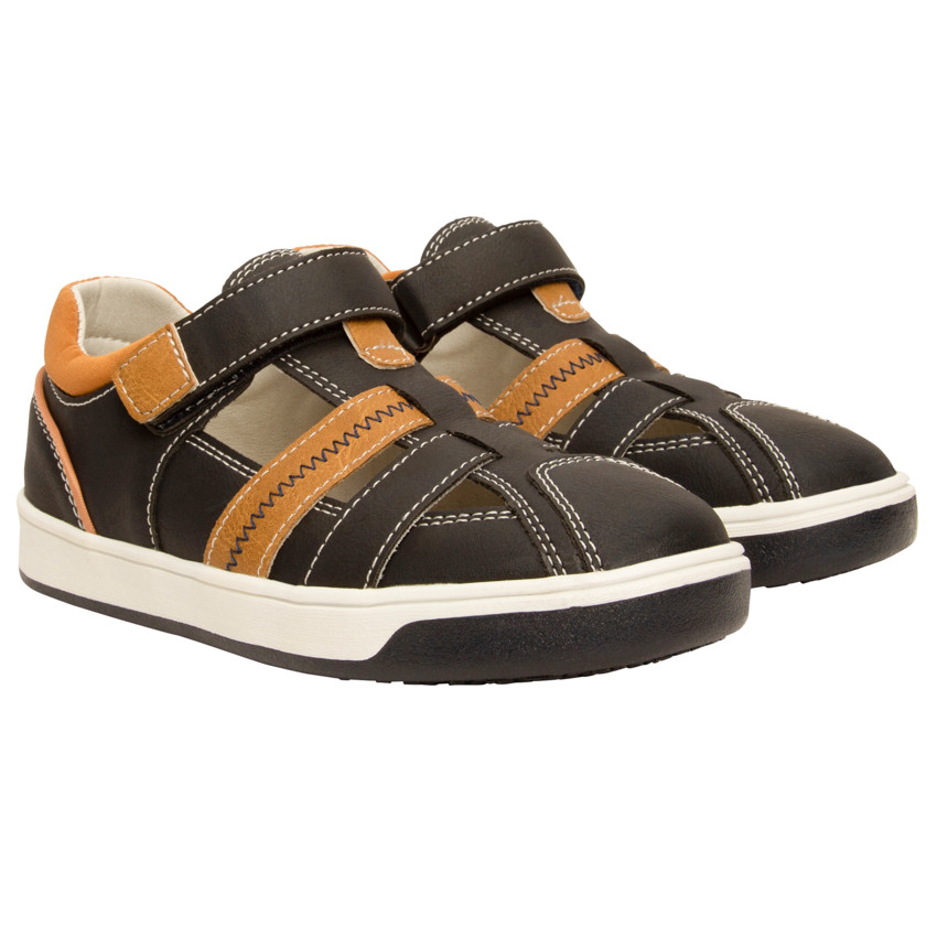 Sandales effet cuir à scratch pour garçon 