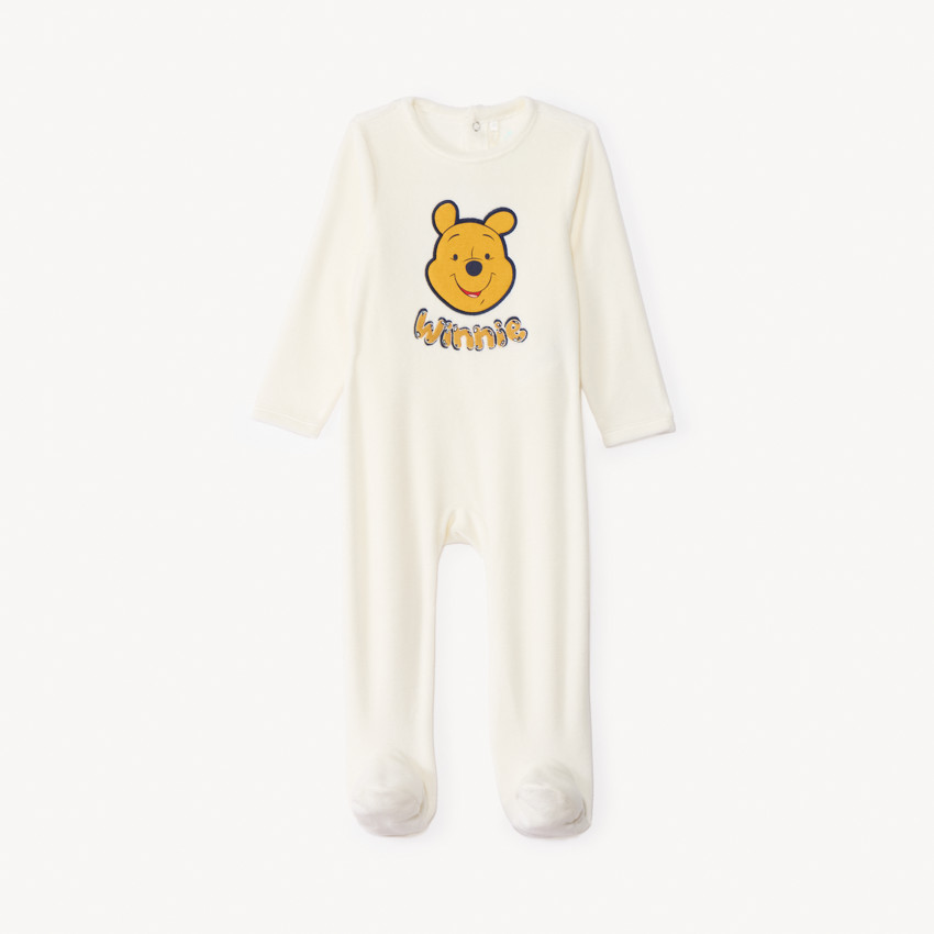Dors-bien en velours uni Winnie l'Ourson Disney pour bébé garçon avec ouvertures différentes selon l'âge 