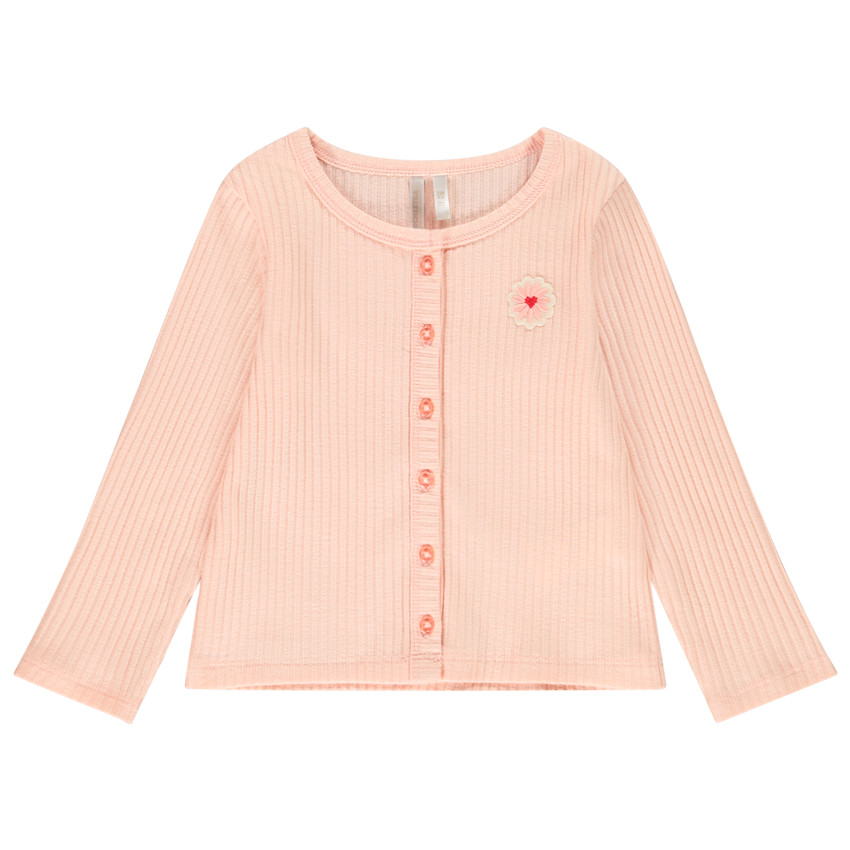 Gilet en maille côtelée pour bébé fille