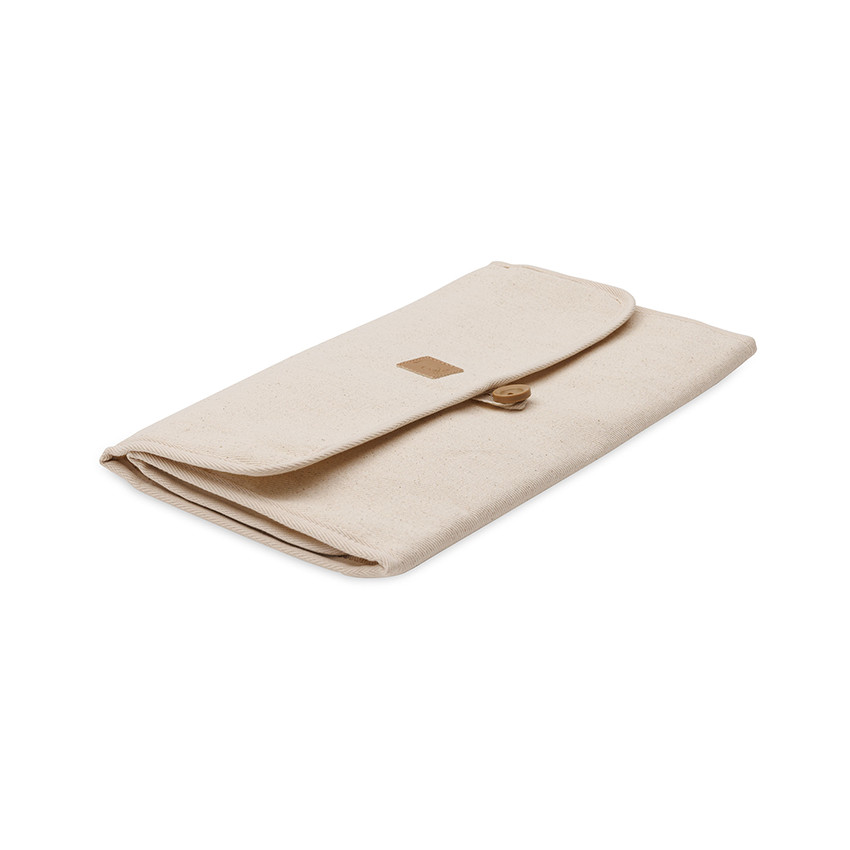 Tapis à langer nomade avec poches en twill effet naturel  