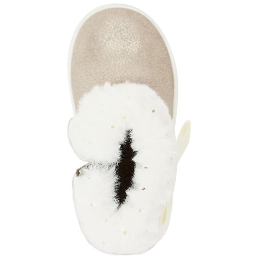 Bottines avec fausse fourrure et noeud pour bébé fille  