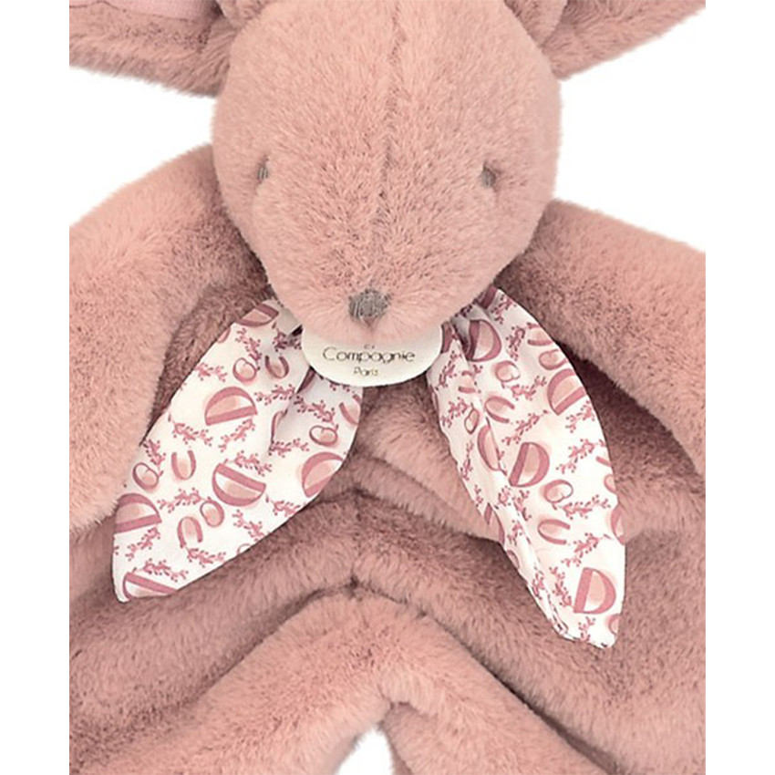 Doudou Lapin plat 29cm Rose poudré  